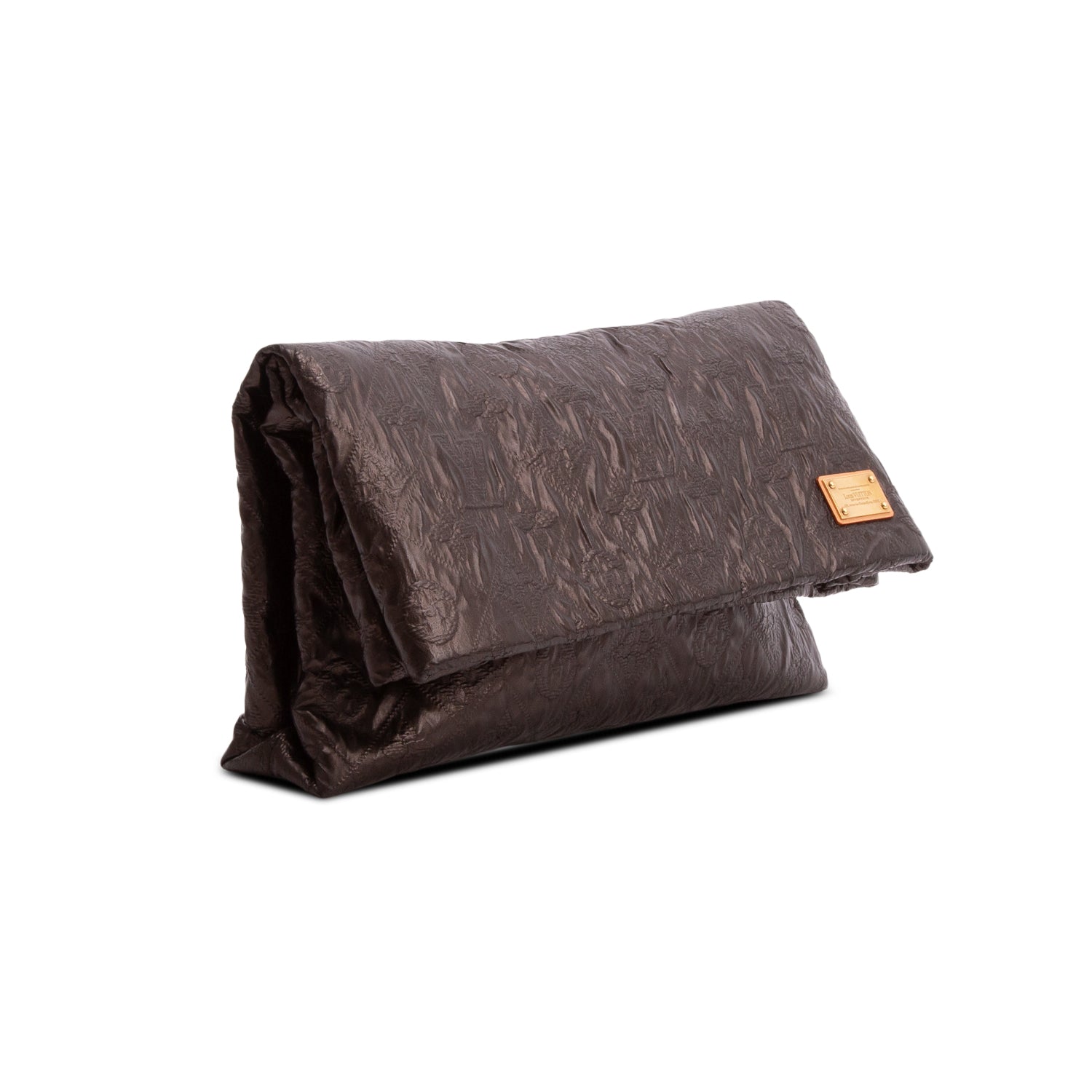 Louis Vuitton Brown Jacquard Quilted Limelight Clutch w/ Box