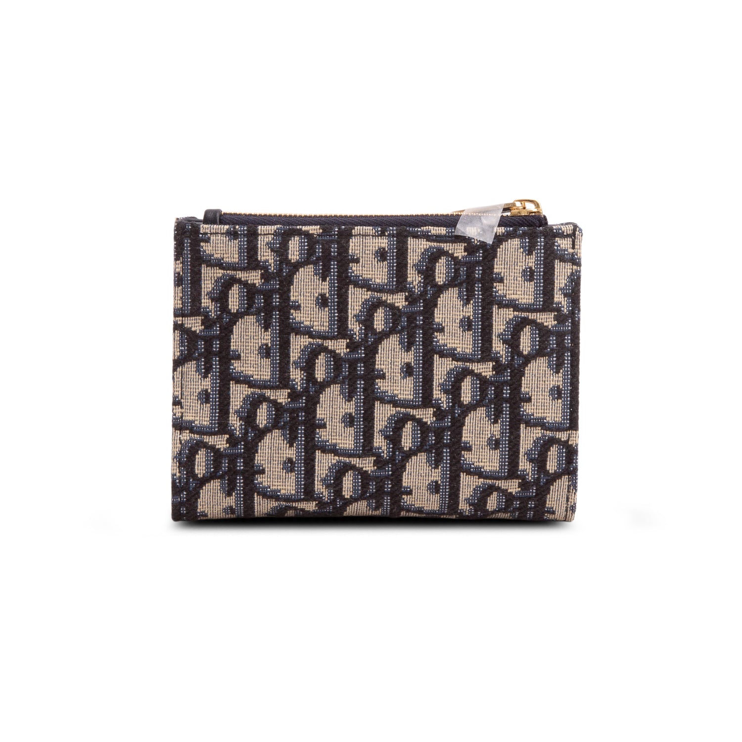 Christian Dior 2026 Blue Oblique Jacquard Promenade Dahlia Wallet w/ Box