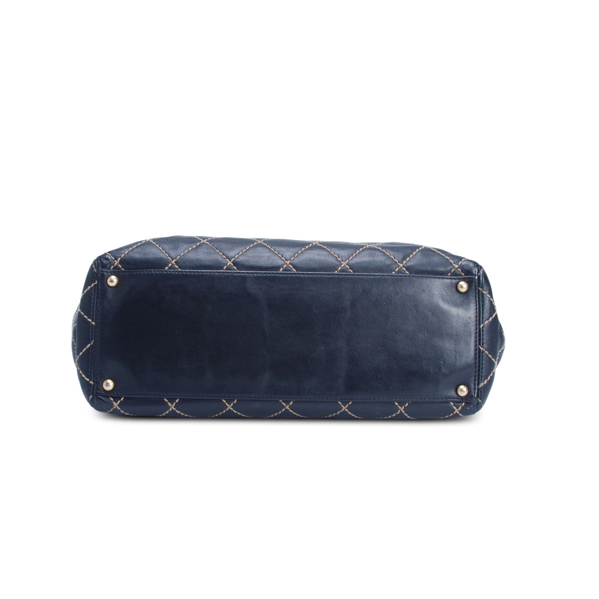 Chanel Black Calfskin Wild Stitch Medium Tote