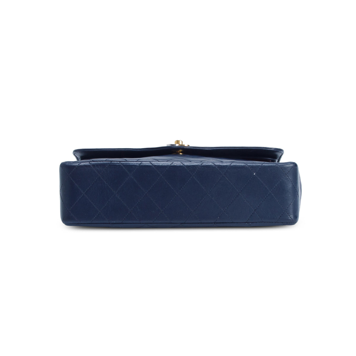 Chanel Vintage Navy Lambskin Quilted Medium Paris Double Flap