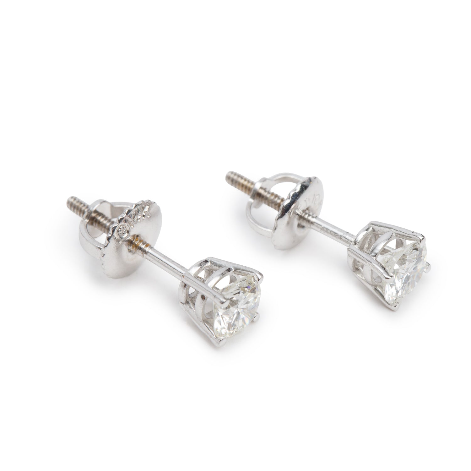14k White Gold 0.77 tcw. Diamond Stud Earrings