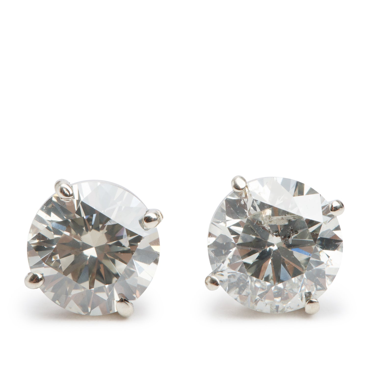 14k White Gold 2.01 tcw. Diamond Stud Earrings