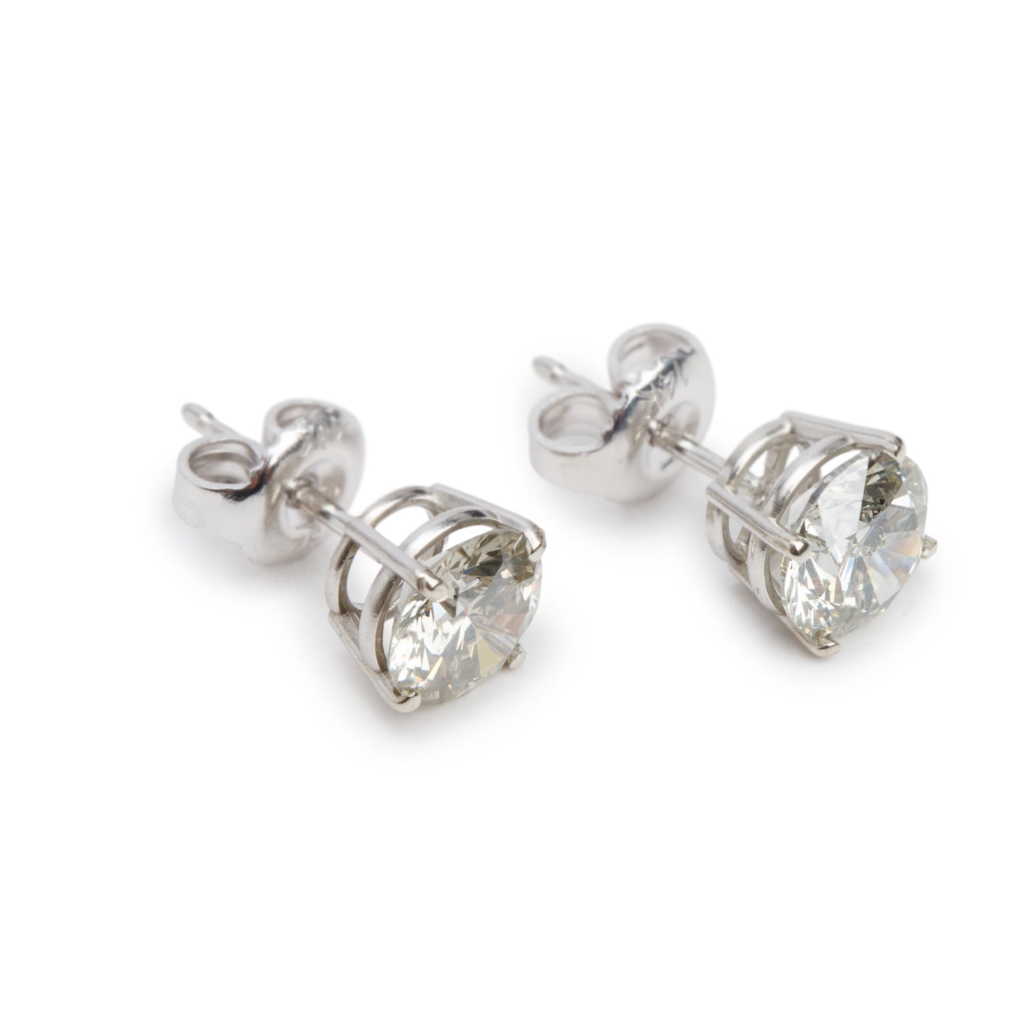 14k White Gold 2.01 tcw. Diamond Stud Earrings