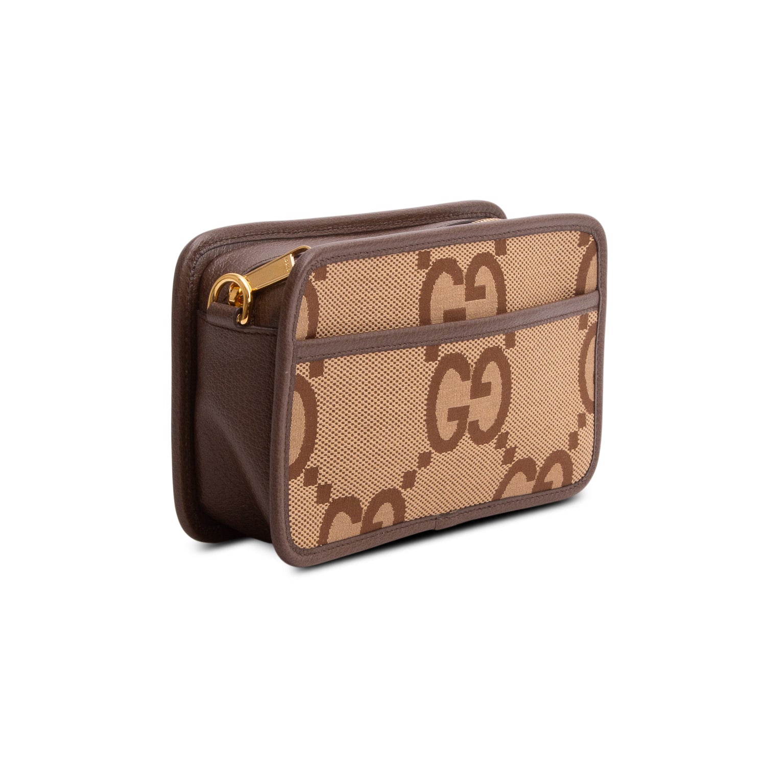 Gucci Monogram Jumbo GG Textured Dollar Calfskin Web Mini Crossbody Bag w/ Box