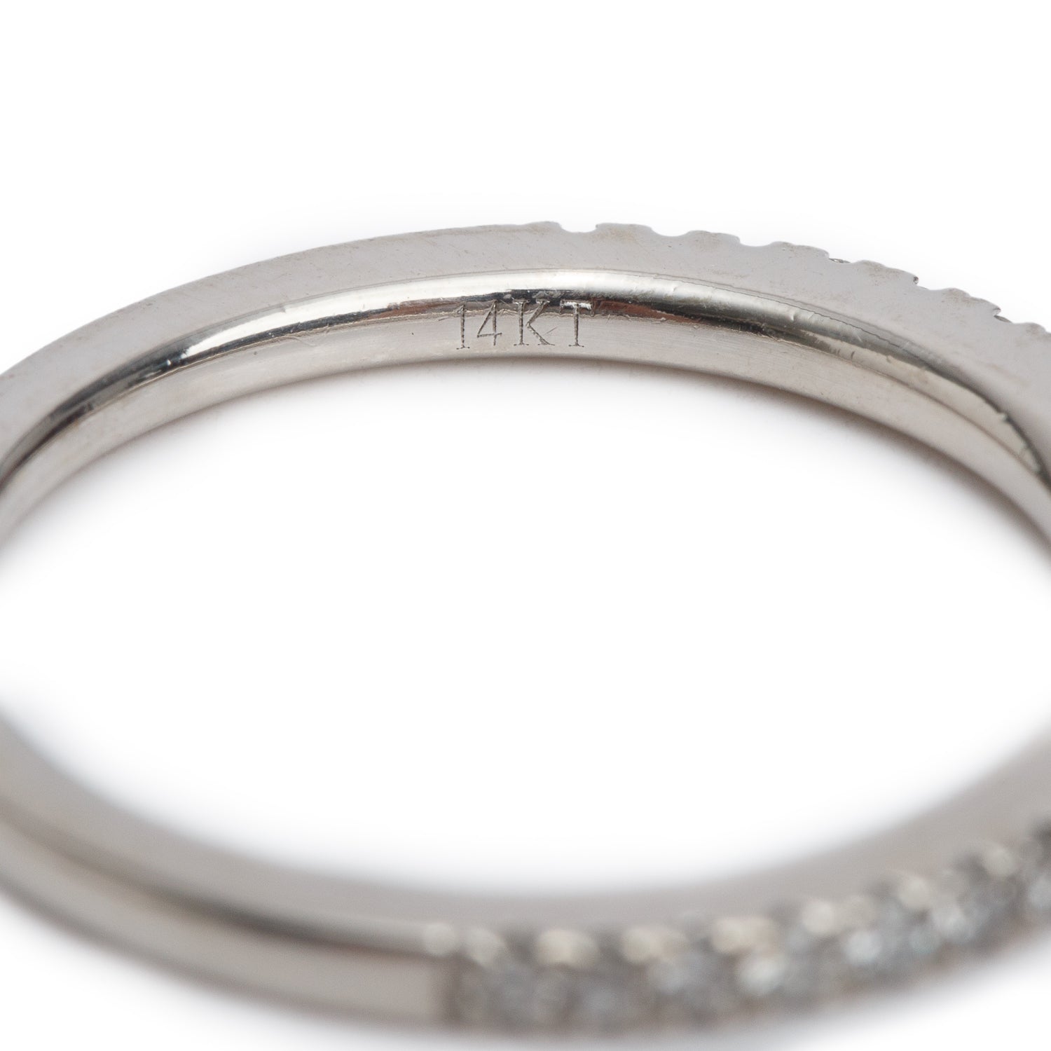 Vera Wang 14k White Gold Love Diamond Half Eternity Wedding Band Ring, Size 6.25