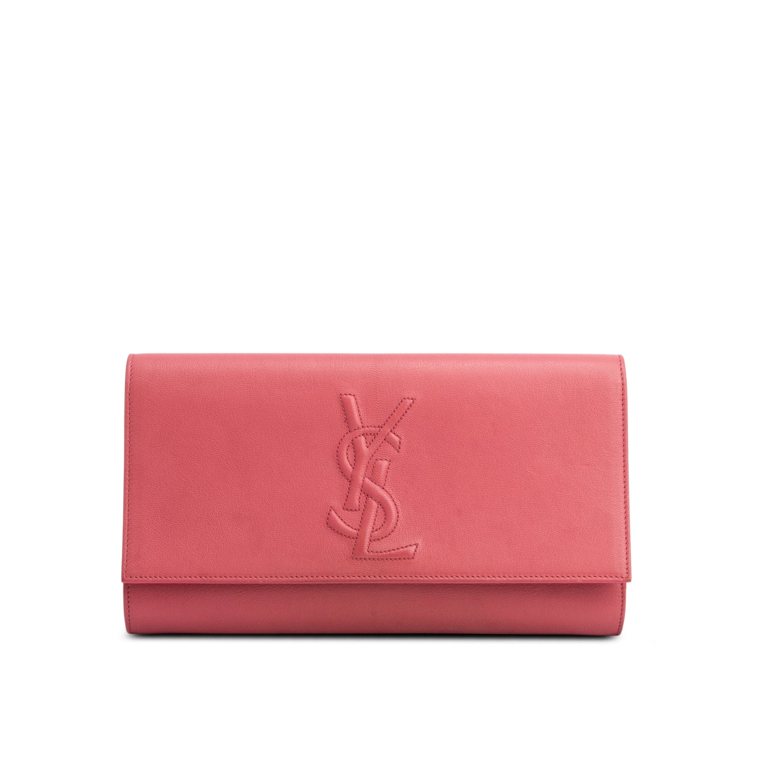 Saint Laurent Pink Leather Belle de Jour Clutch