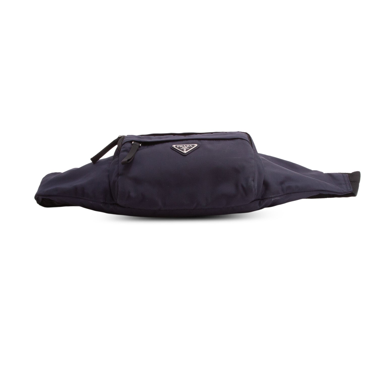 Prada Navy Tessuto Nylon Double Pocket Belt Bag w/ Authenticity Card