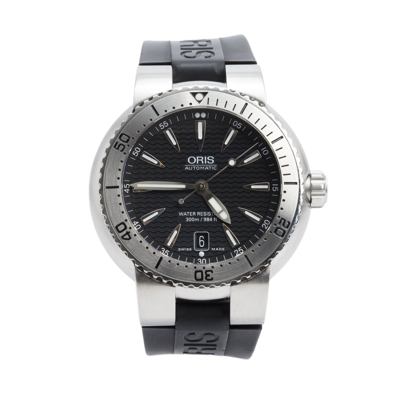 Oris Stainless Steel Divers Date 44 MM Automatic Watch Black Dial 7533