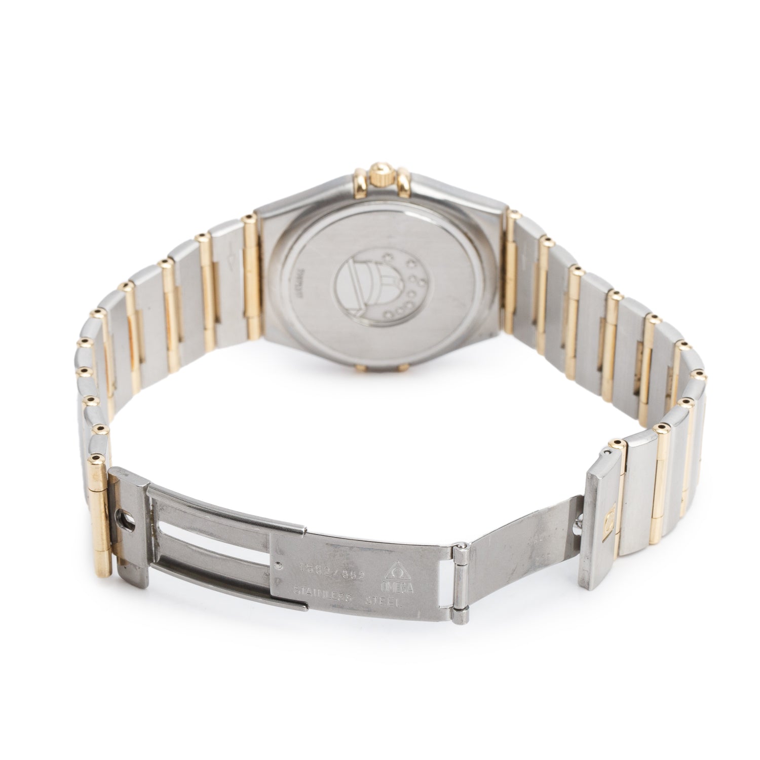 Omega Stainless Steel & 18k Yellow Gold Constellation 34 MM Quartz Watch Gold Dial w/ Box