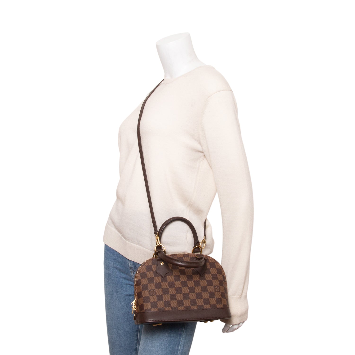 Louis Vuitton Damier Ebene Alma BB w/ Strap & Box