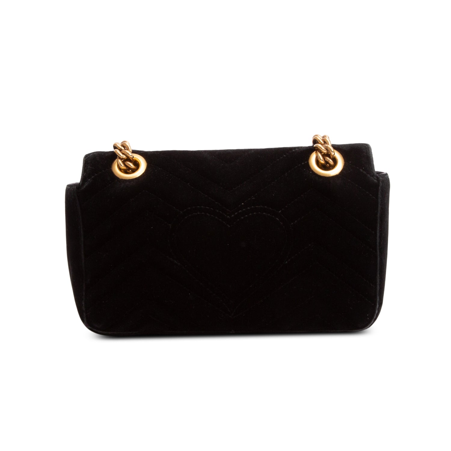 Gucci Black Velvet Matelasse Small GG Marmont Shoulder Bag