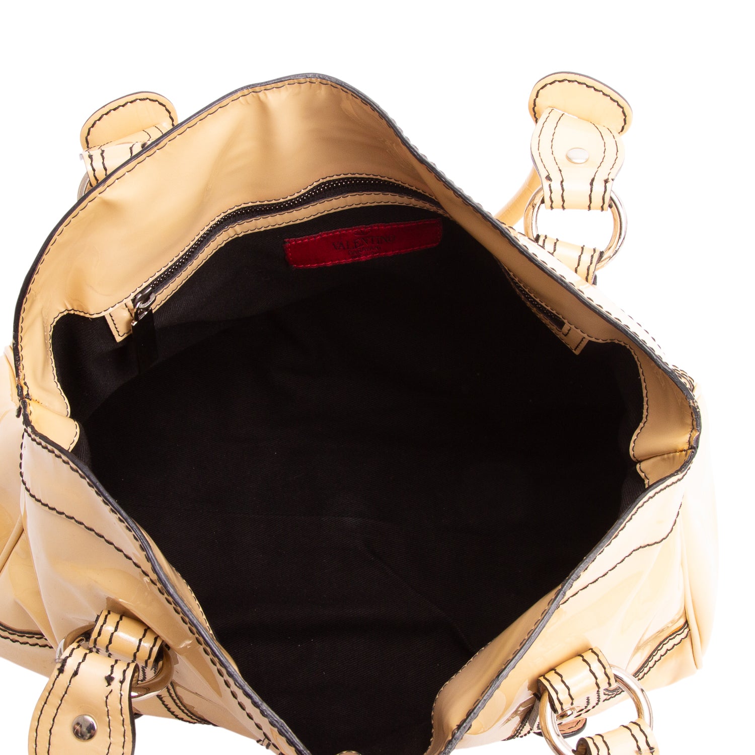 Valentino Yellow Patent Leather Catch Satchel