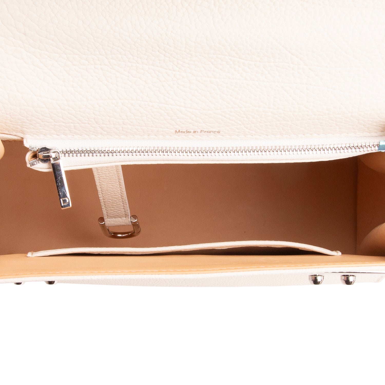 Delvaux White Crispy Calf Tempete MM w/ Strap