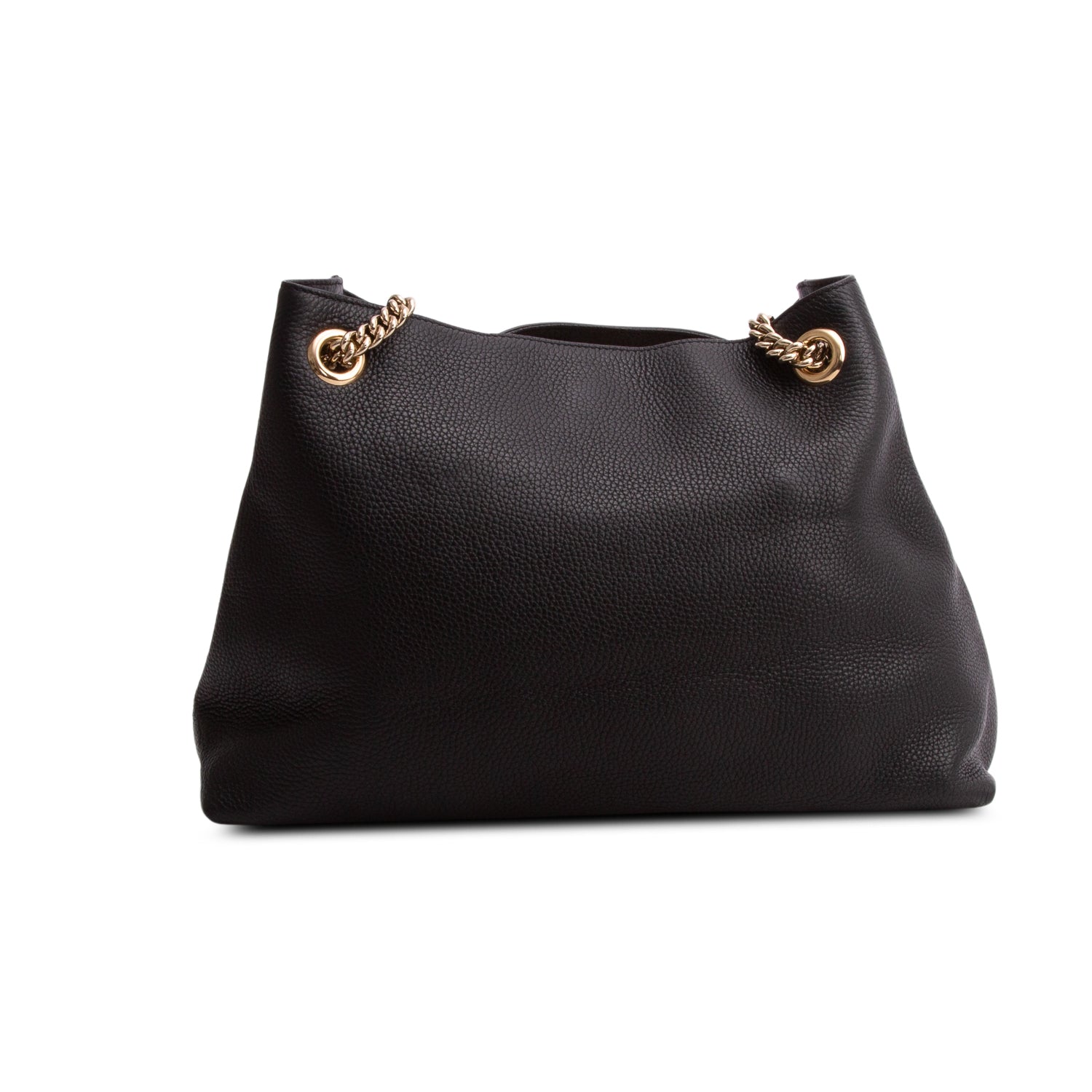 Gucci Black Grained Leather Medium Soho Chain Tote