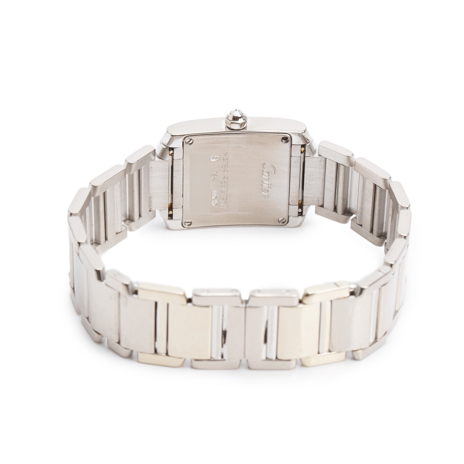 Cartier 18k White Gold Diamond Bezel Tank Francaise Watch 2403 w/ Box & Papers