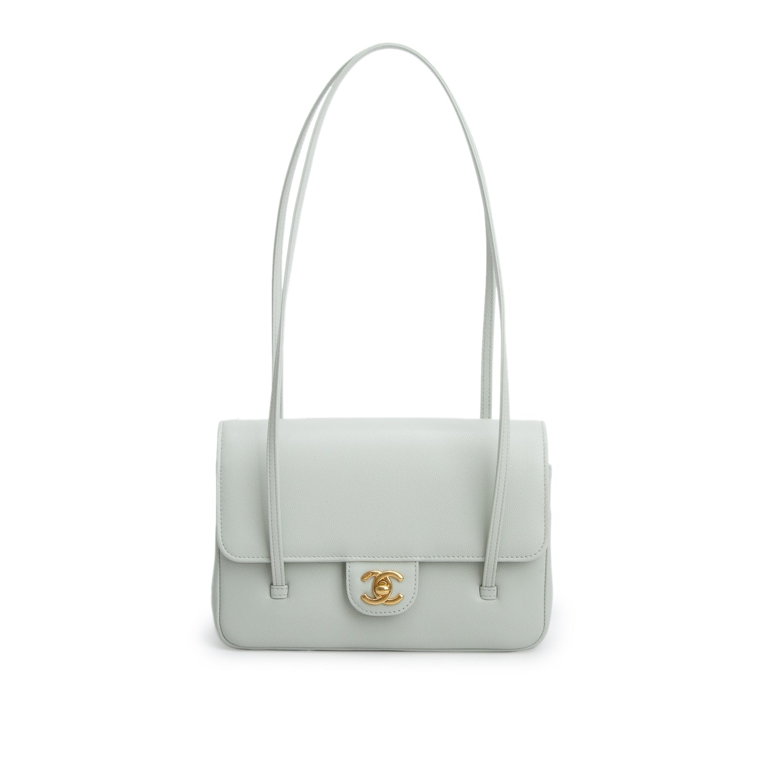 Chanel 2026 Green Shiny Caviar Mini Preppy Coco Shoulder Bag