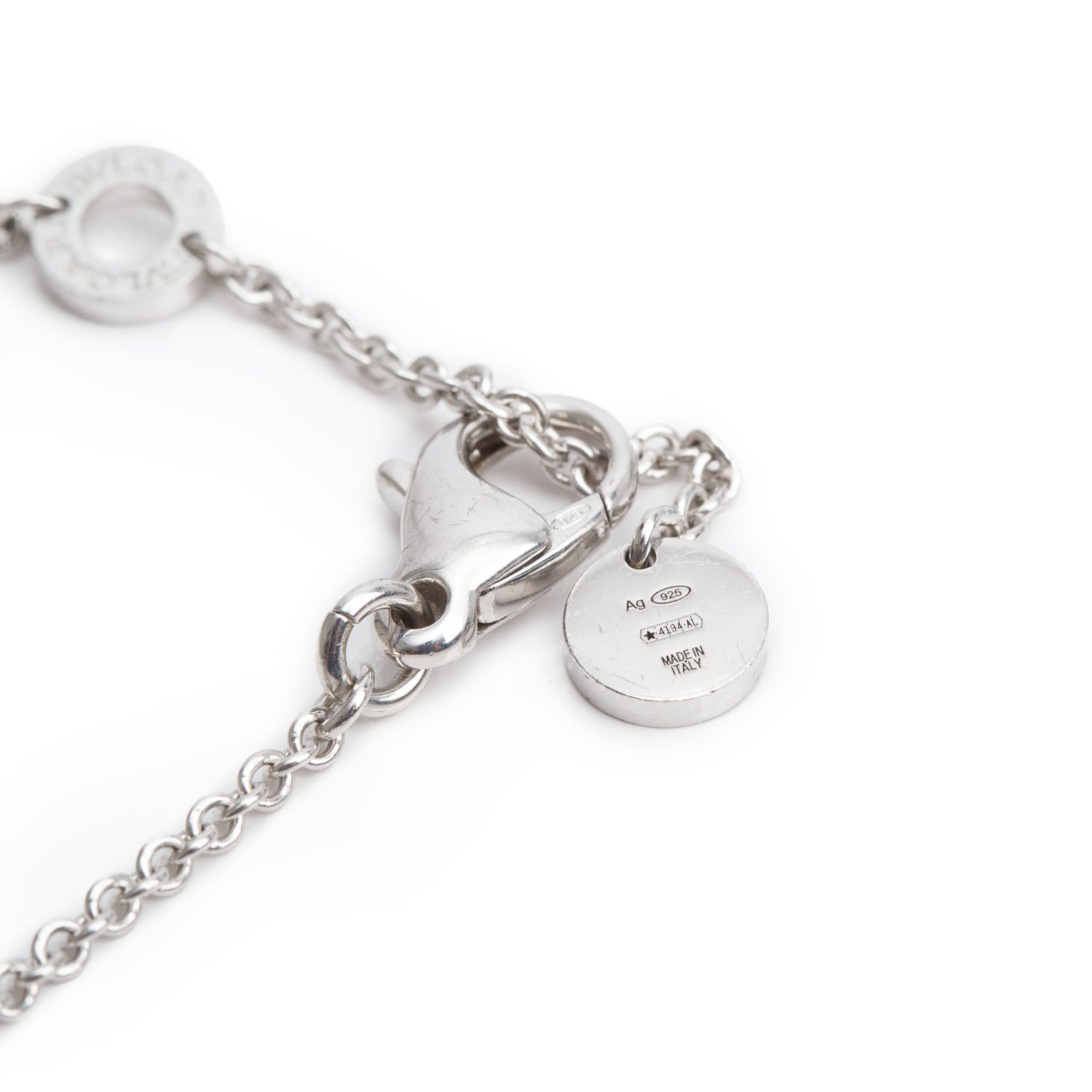 BVLGARI Sterling Silver & Black Ceramic Save The Children Pendant Necklace