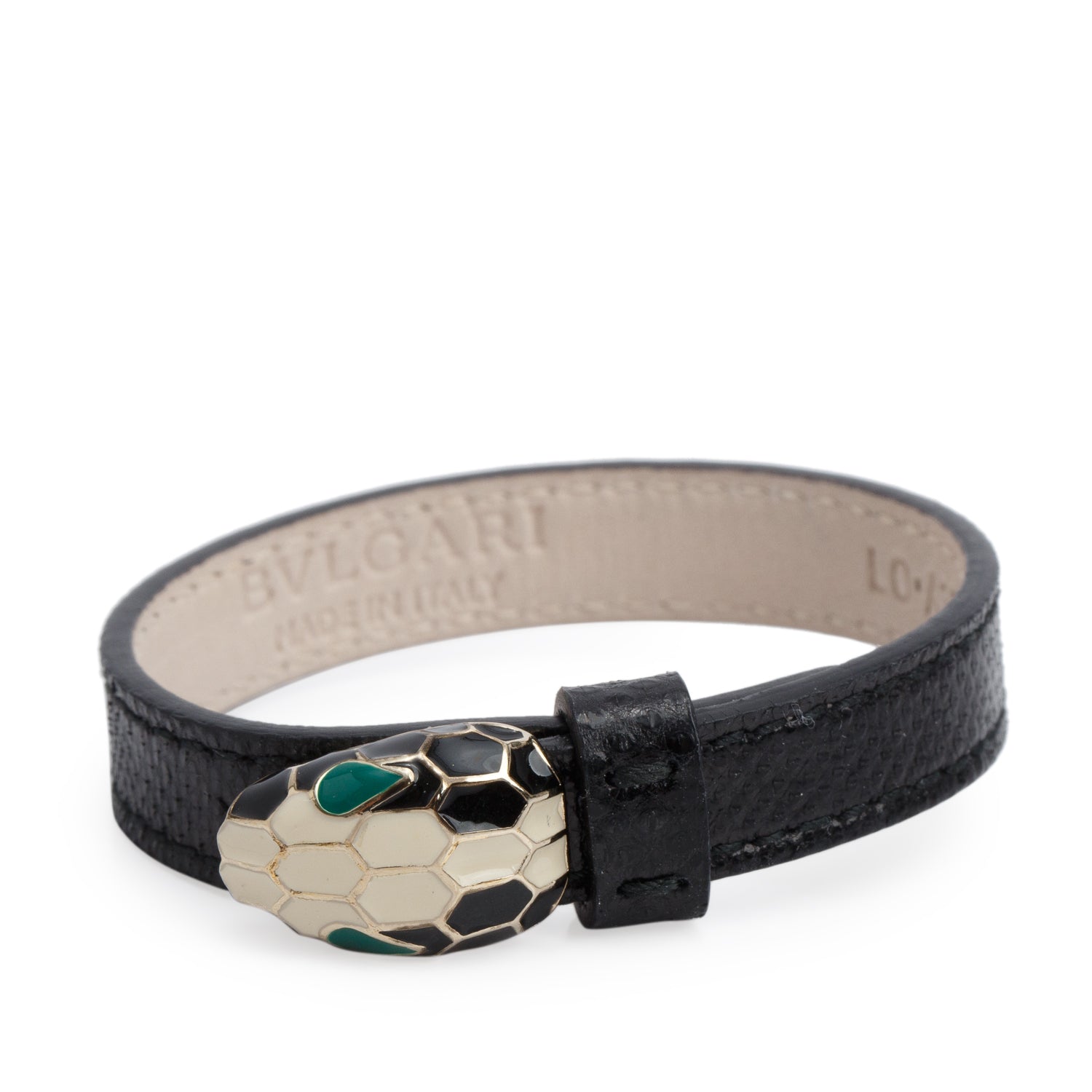 BVLGARI Serpenti Forever Black Karung Leather Bracelet w/ Box