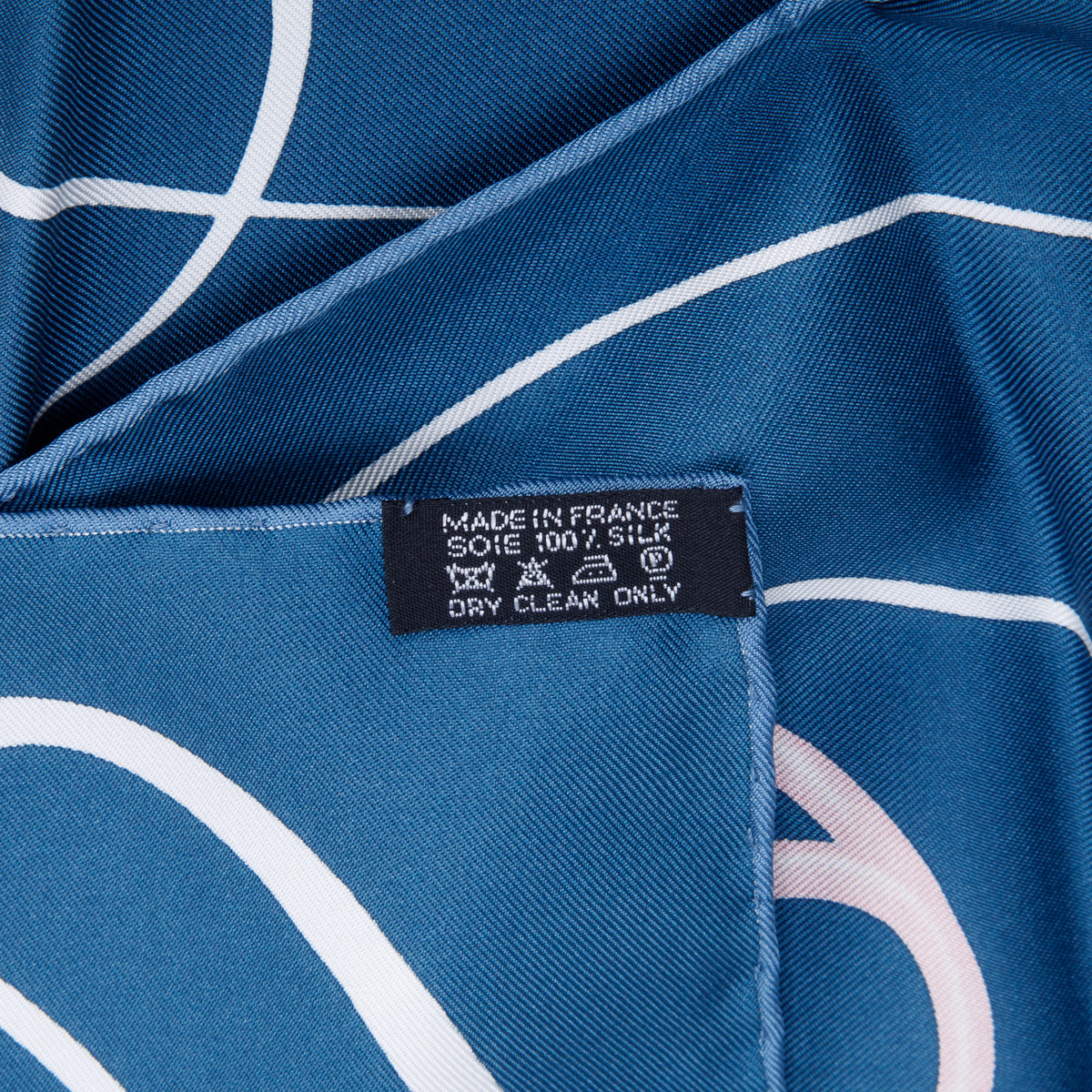 Hermes Blue & Multicolor 'Faune Lettre' Silk Scarf 90 w/ Box