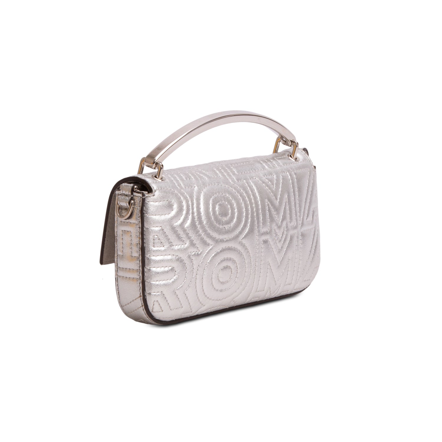 Fendi x Marc Jacobs 2023 Silver Lambskin Baguette Phone Pouch w/ Box & Strap