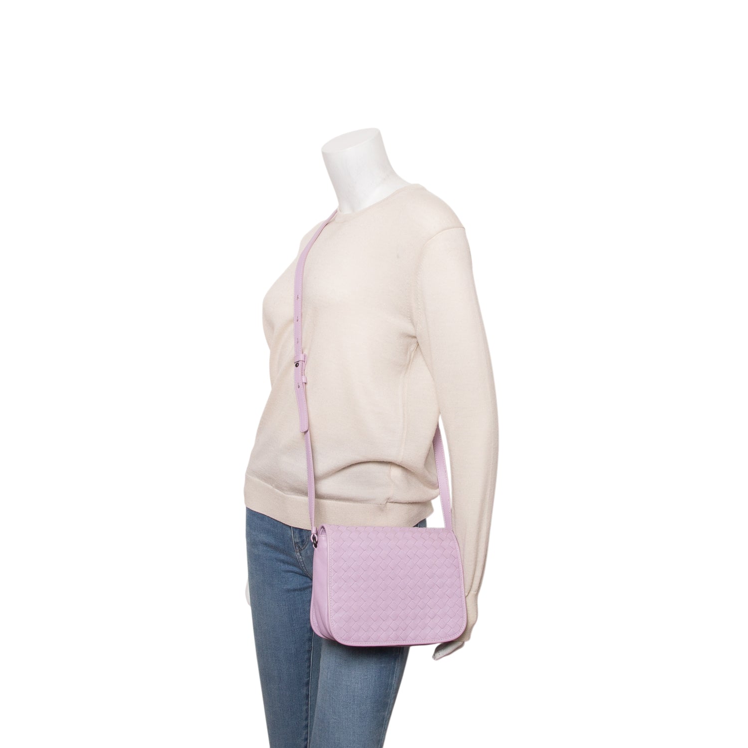 Bottega Veneta Purple Nappa Intreciatto Full Flap Crossbody
