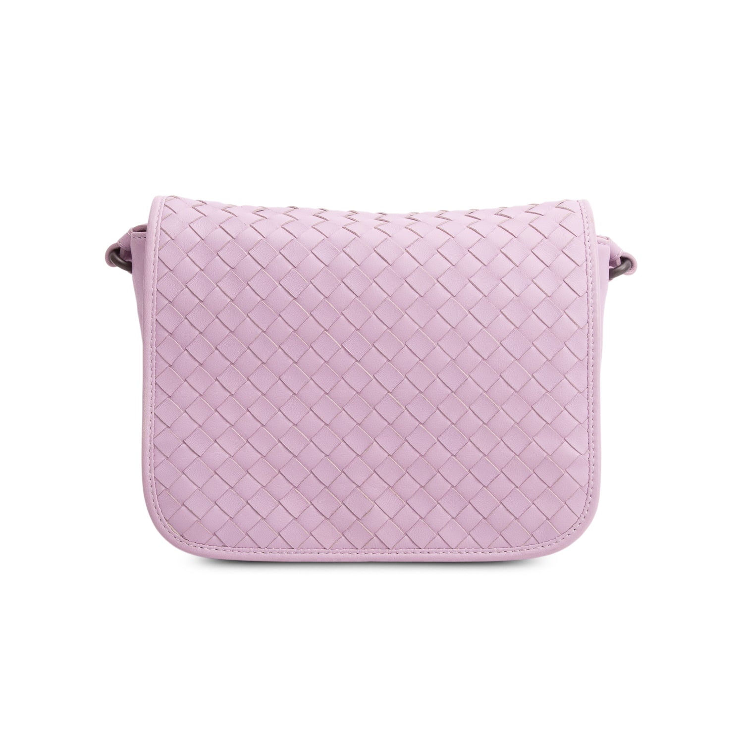 Bottega Veneta Purple Nappa Intreciatto Full Flap Crossbody