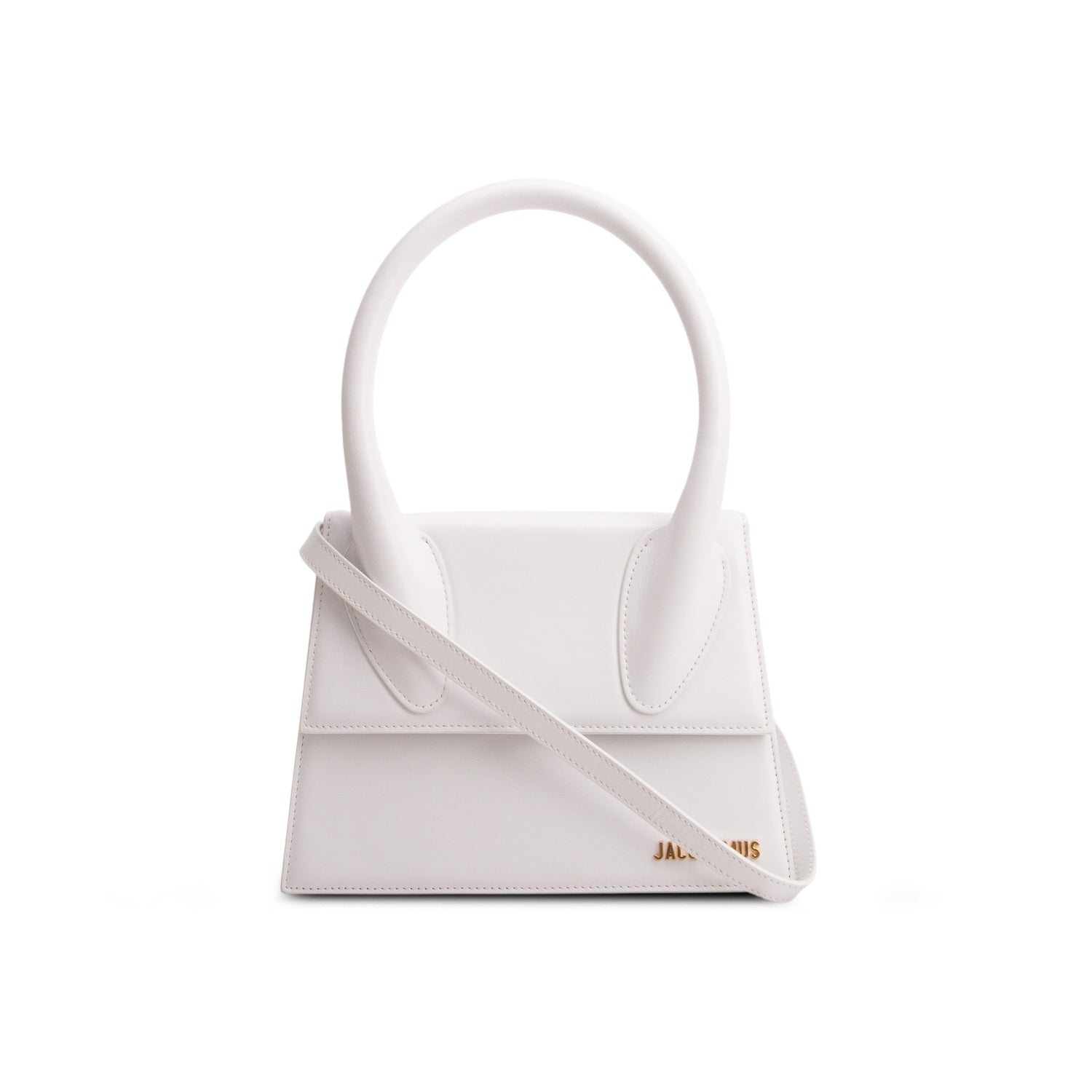 Jacquemus White Leather Le Grand Chiquito Bag w/ Strap