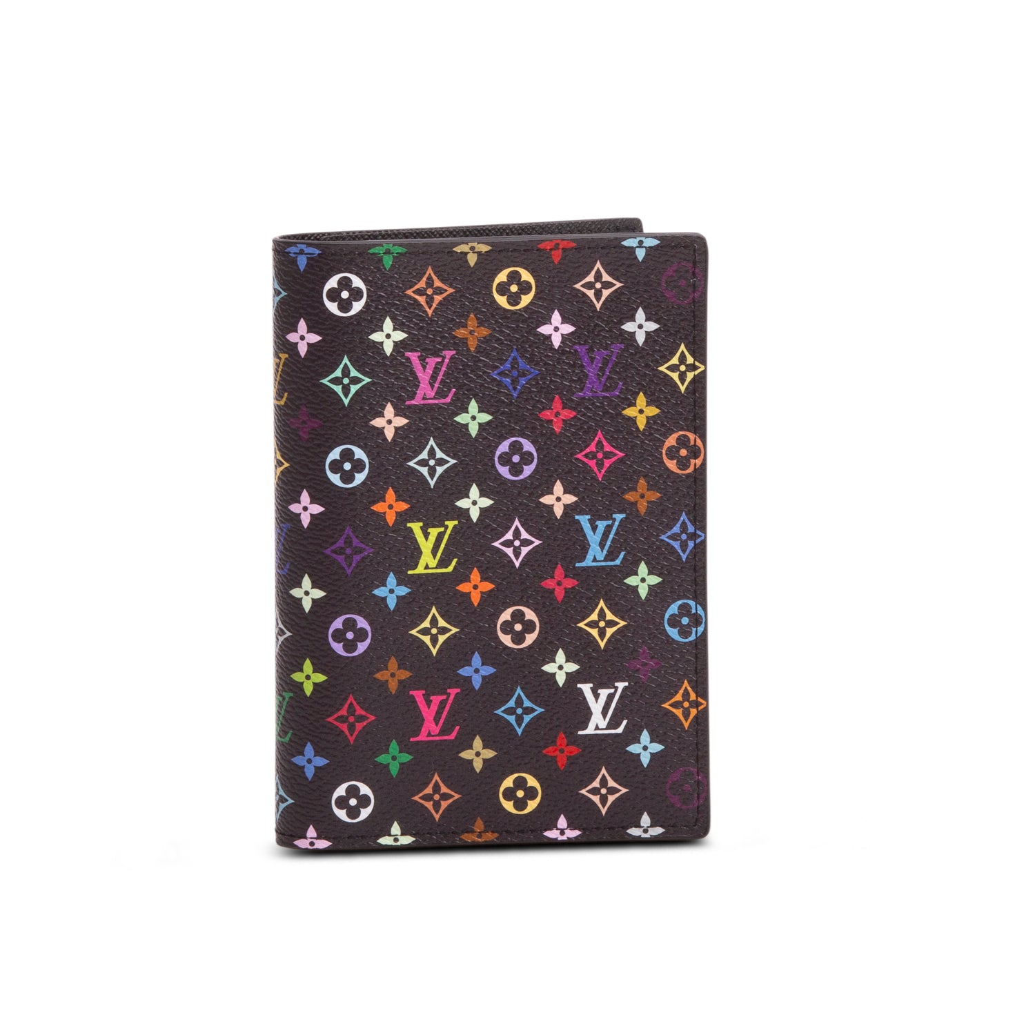 Louis Vuitton x Takashi Murakami Black Multicolore Monogram Passport Cover