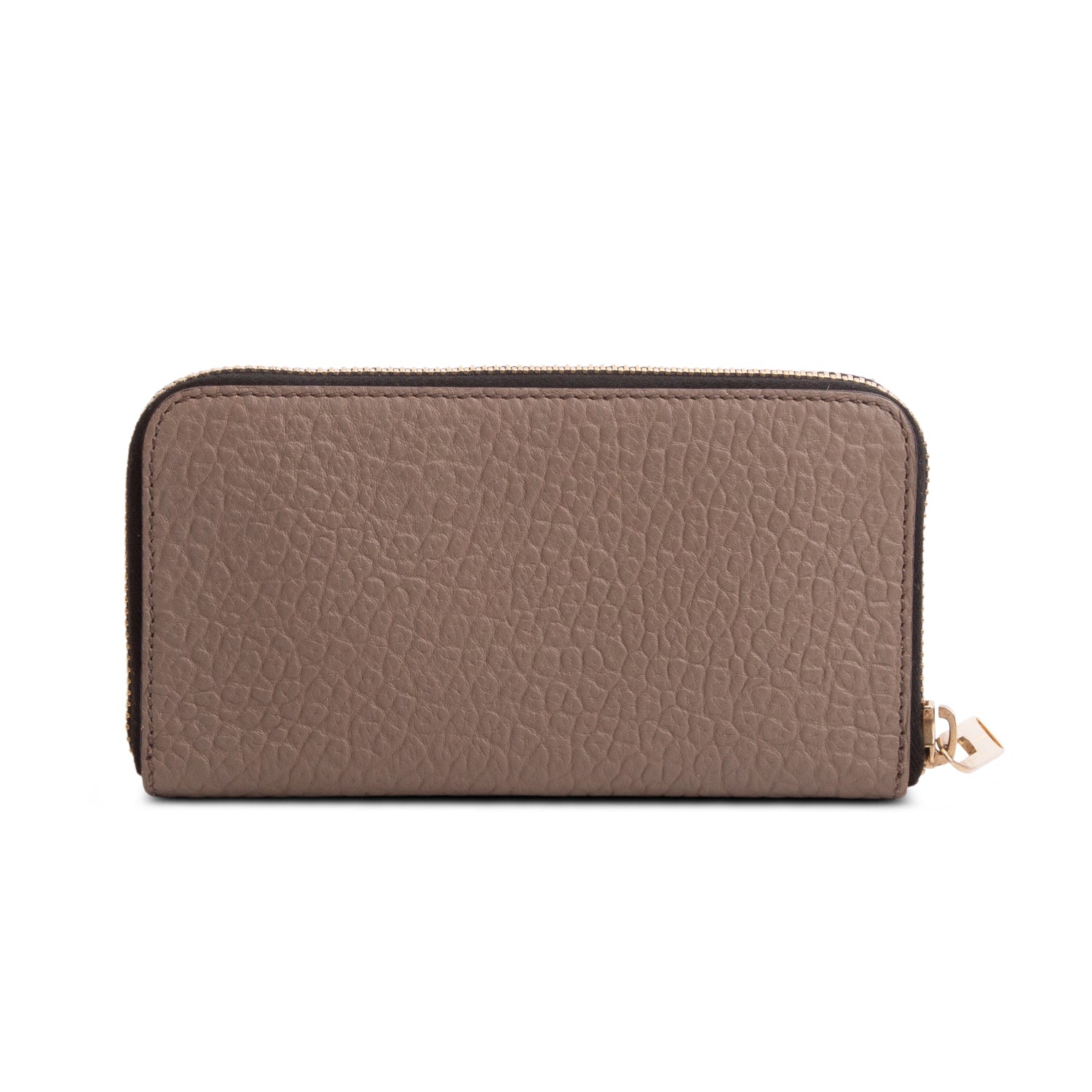 Burberry Taupe Grained Leather Continental Zip Wallet w/ Box