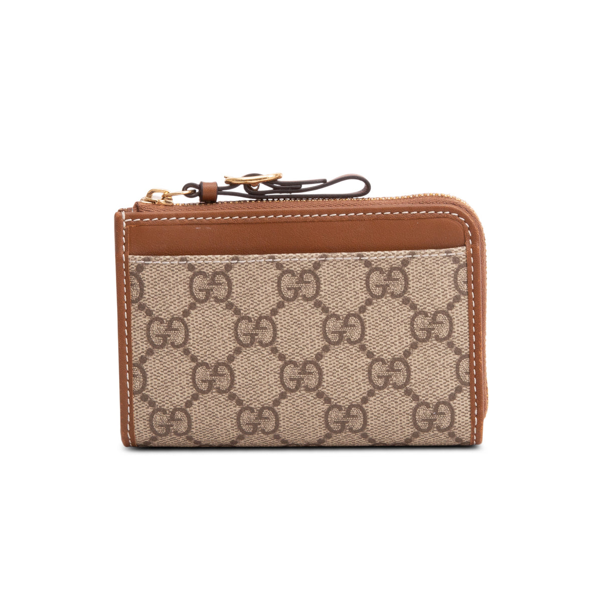 Gucci GG Supreme Brown Leather Zip Key Pouch w/ Box – OLIVER'S