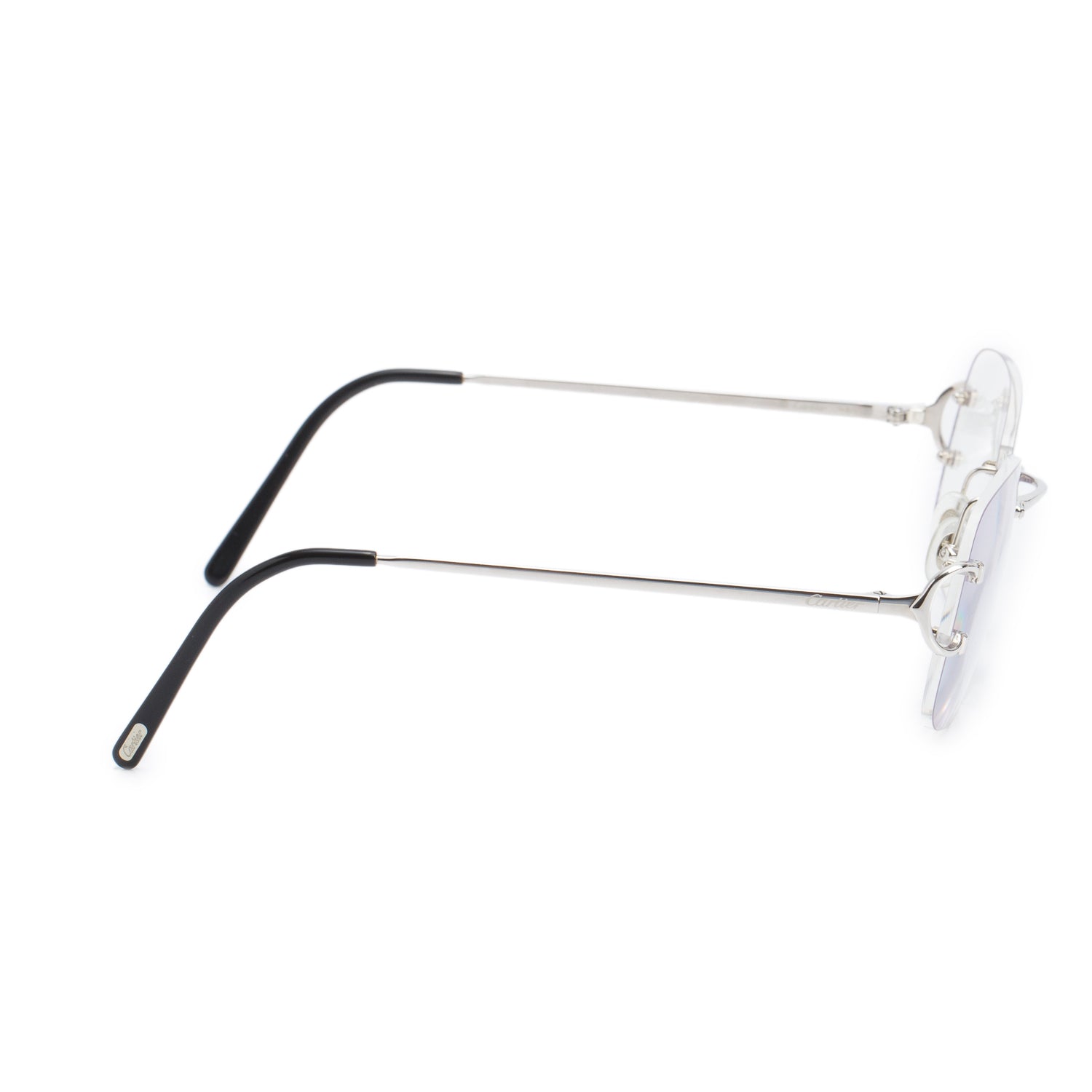 Cartier CT0011RS Rimless Rectangle Classic C Motif Sunglasses w/ Box