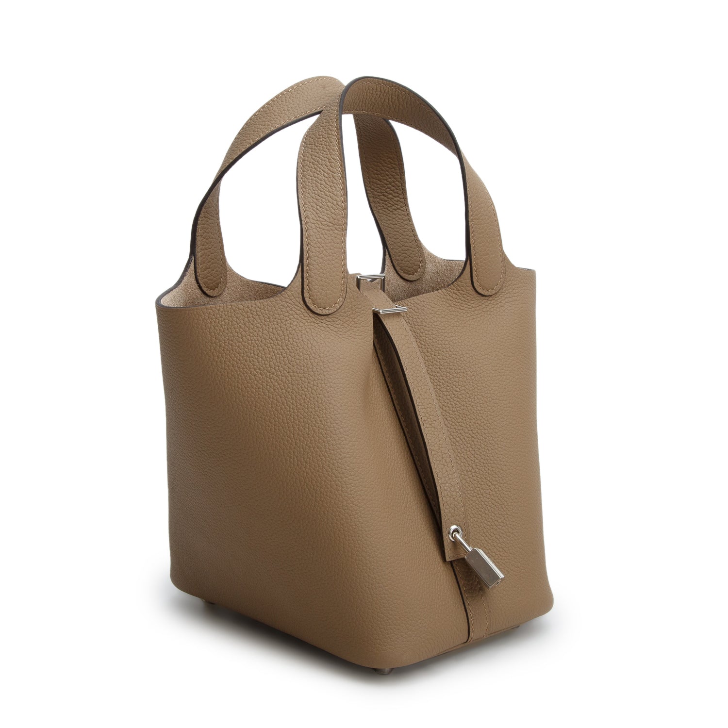 Hermes 2022 Beige de Weimar Taurillon Clemence Picotin Lock 18 w/ Box & Receipt