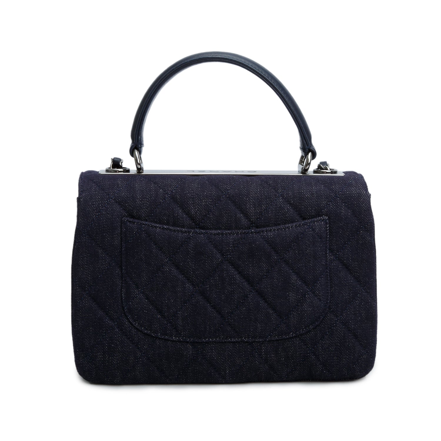 Chanel Blue Denim Quilted Small Trendy CC Dual Handle Flap w/ Authenticity Card