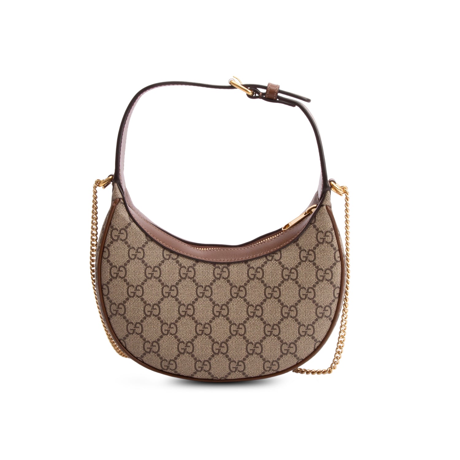 Gucci GG Supreme Monogram Mini Retro Interlocking G Half Moon Bag w/ Chain