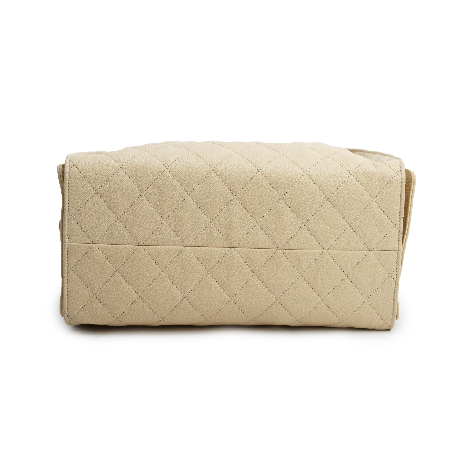Chanel Beige Caviar Quilted Medium 25 Handbag w/ Box & Pouch