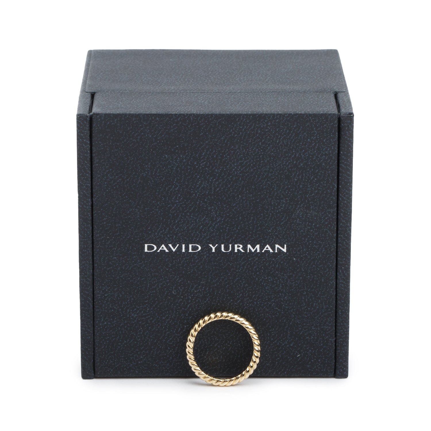 David Yurman 18k Yellow Gold 2 MM Cable Collectible Stack Band Ring, Size 6.75 w/ Box