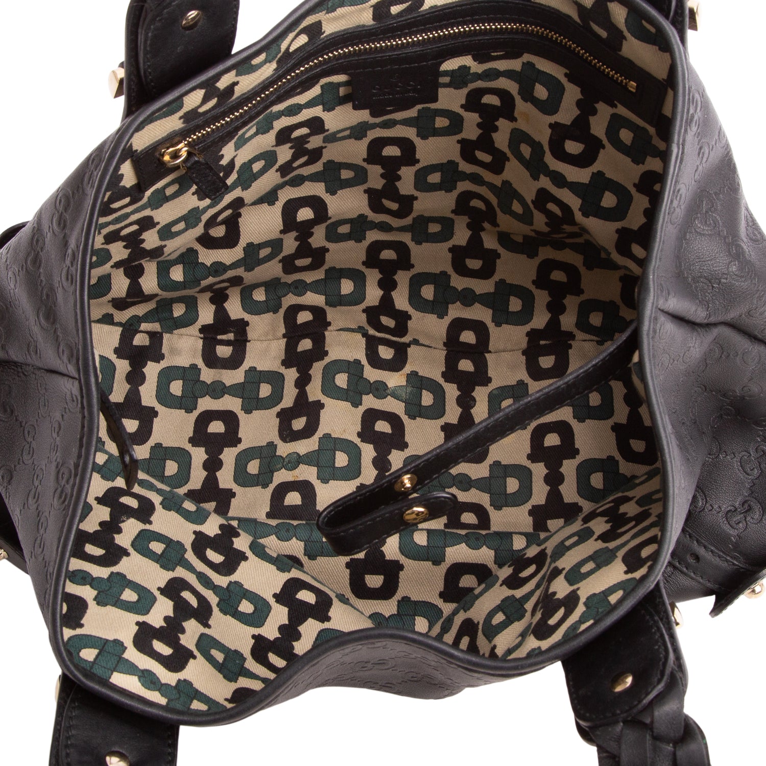 Gucci Black Leather Signature Medium Pelham Shoulder Bag
