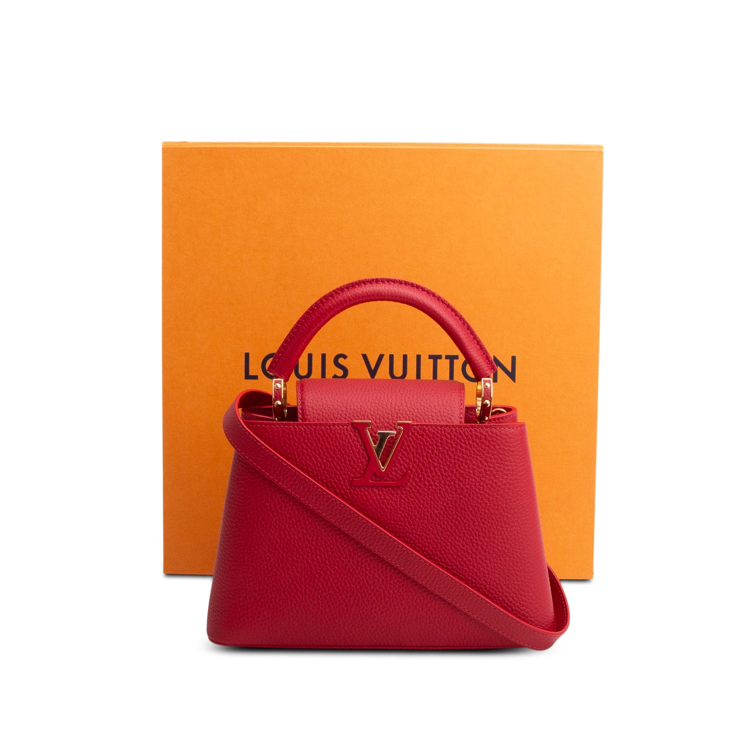 Louis Vuitton Red Taurillon Capucines BB w/ Box & Strap