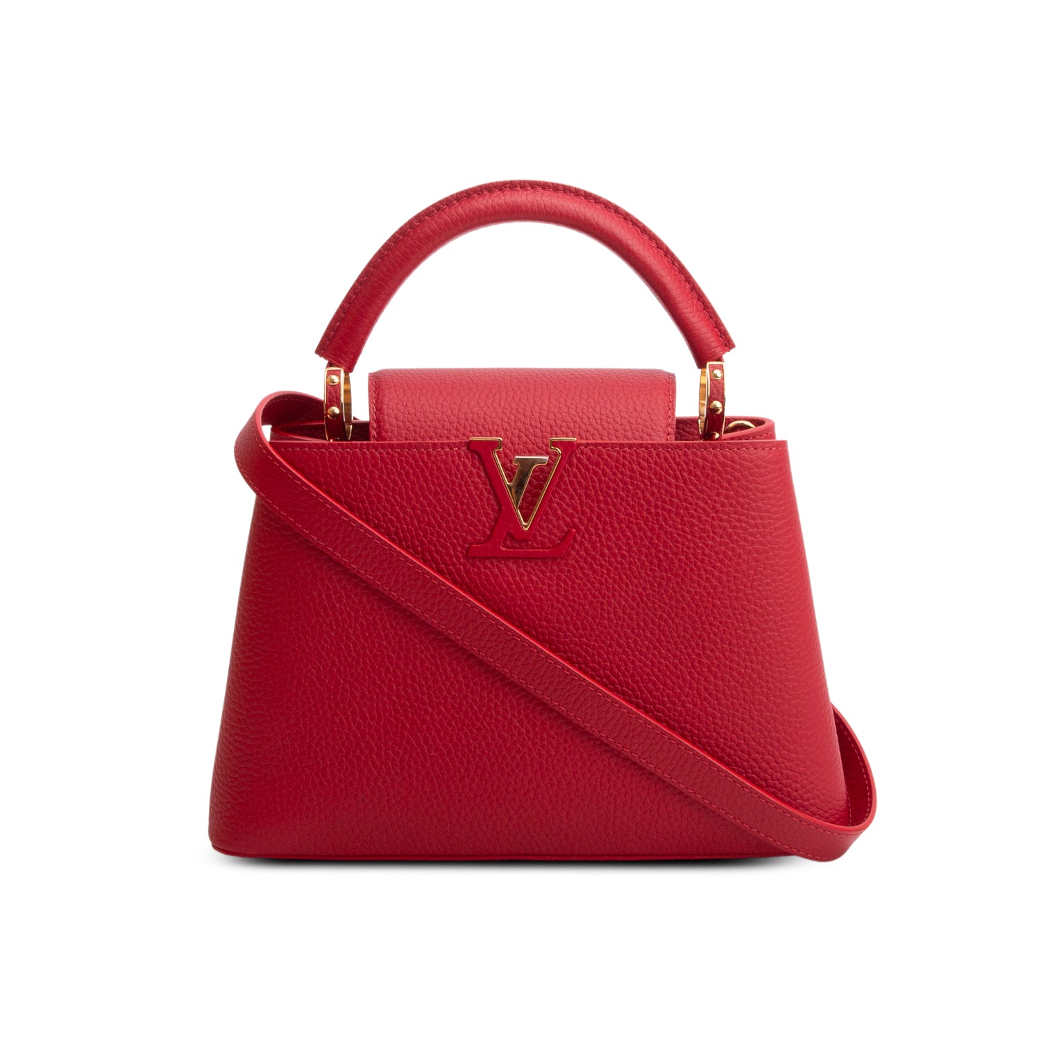 Louis Vuitton Red Taurillon Capucines BB w/ Box & Strap