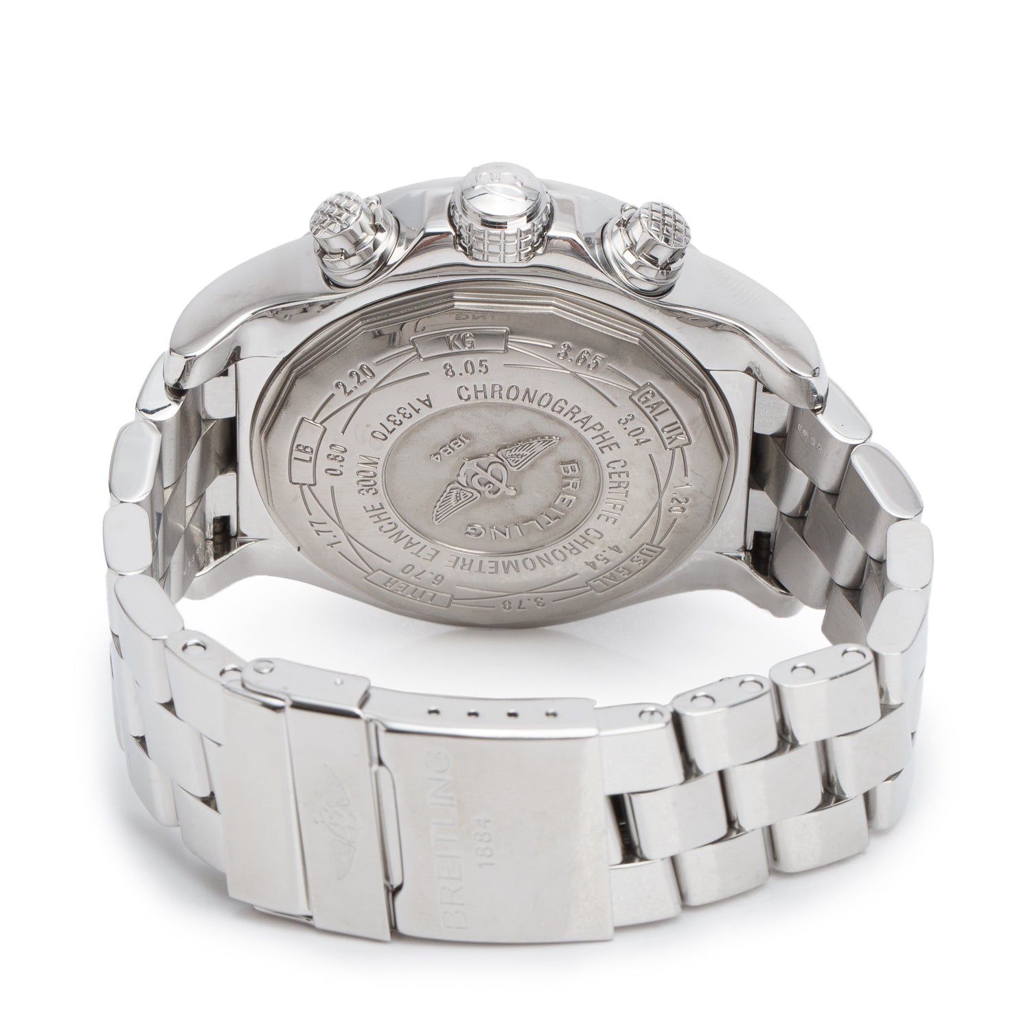 Breitling Stainless Steel Super Avenger 48 MM Automatic Chronograph Watch White Dial A13370 w/ Box & Papers