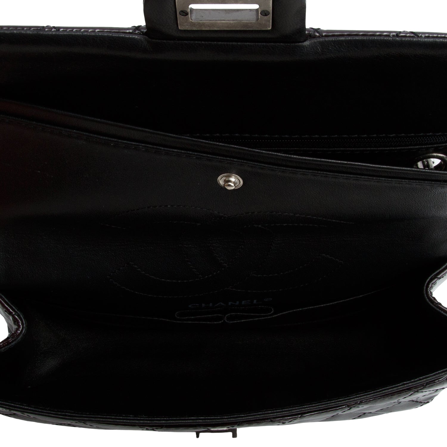 Chanel Black Patent Leather 2.55 Reissue 225 Double Flap Bag