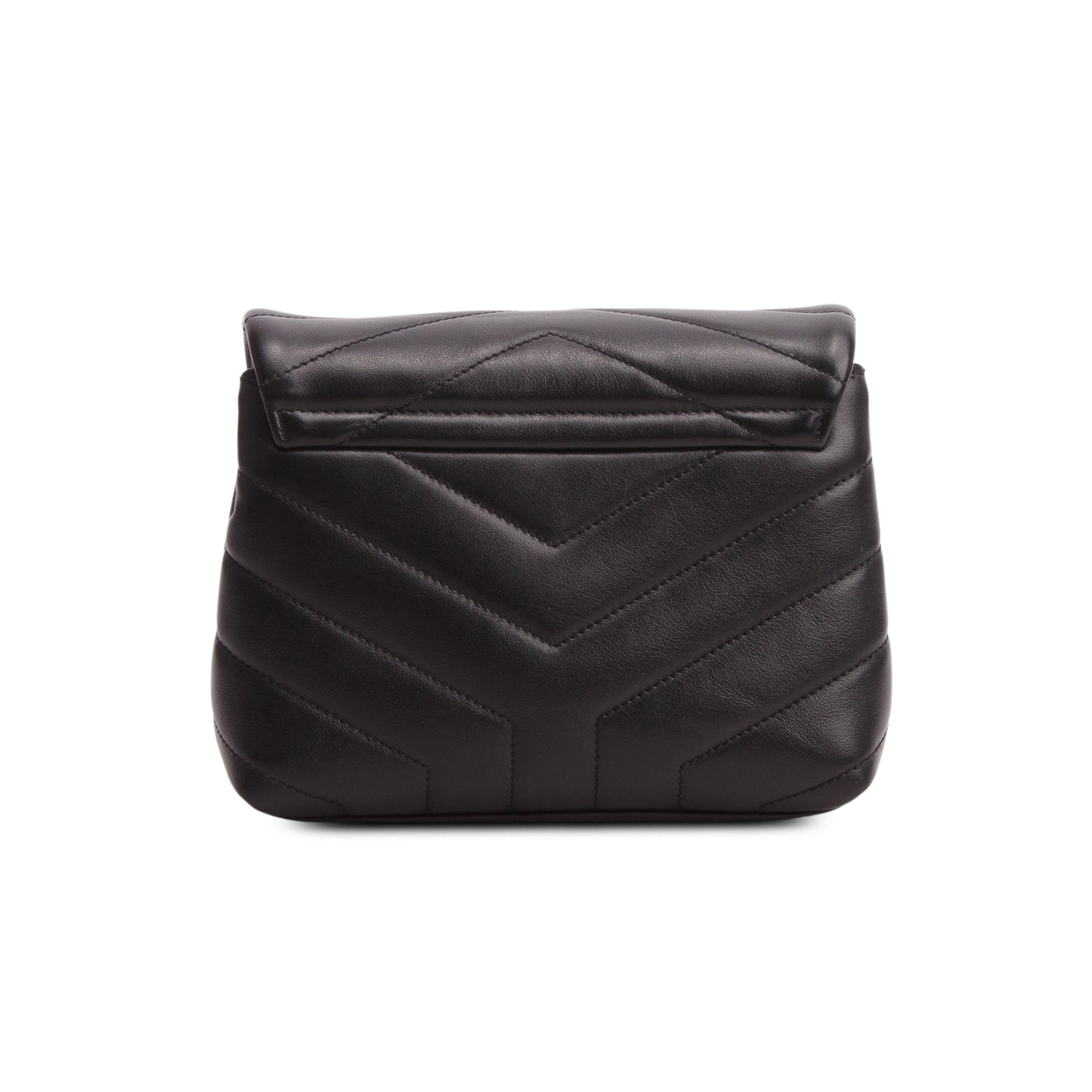Saint Laurent Black Calfskin Y Quilted Monogram Toy Loulou Crossbody Bag w/ Box