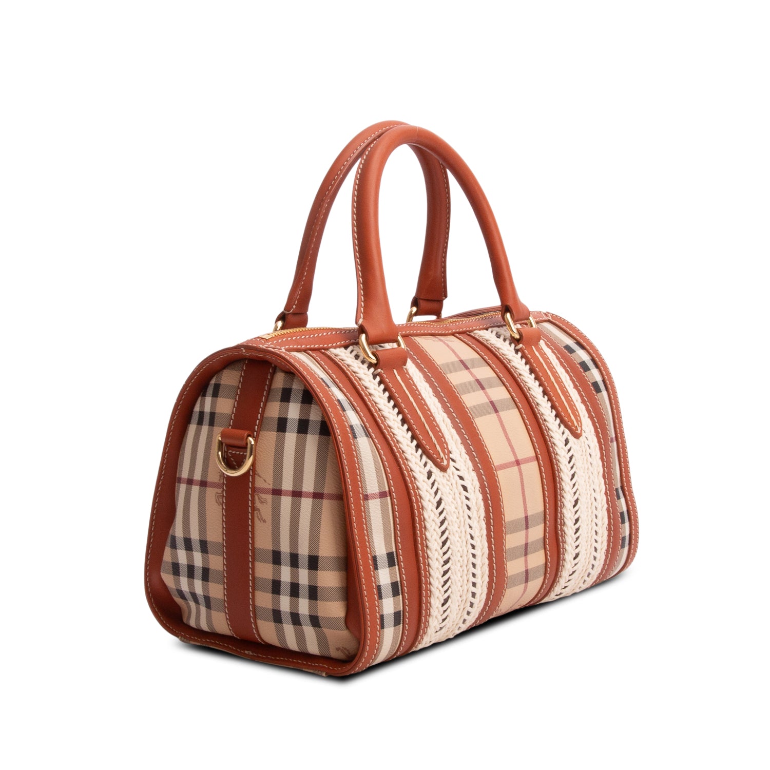 Burberry Beige Haymarket Rope Medium Alchester Satchel w/ Strap