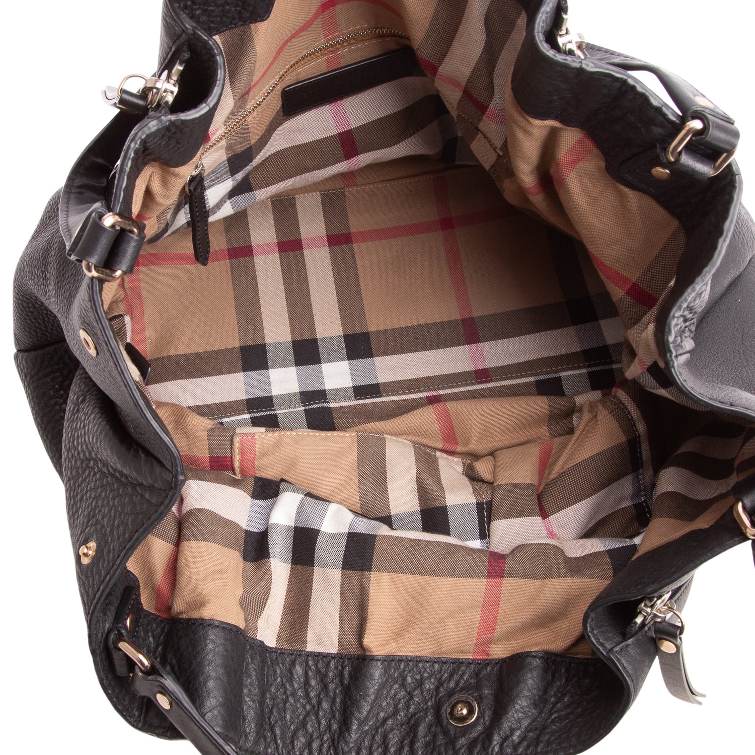 Burberry Black Grainy Calfskin Medium Maidstone