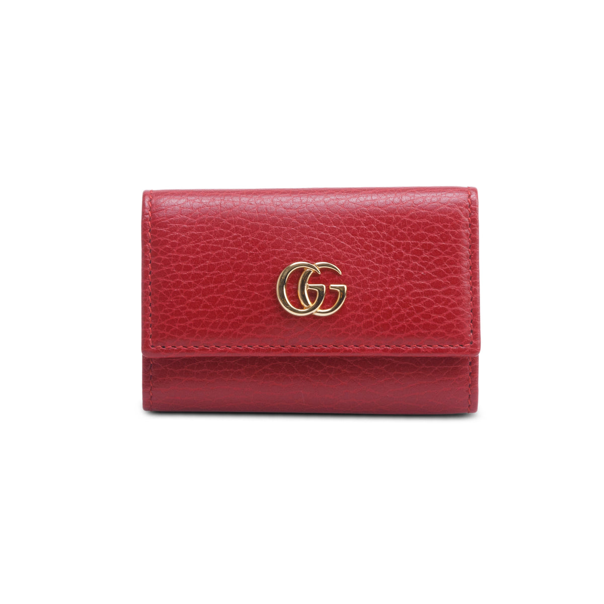 Gucci Red Leather GG Marmont 6 Key Case