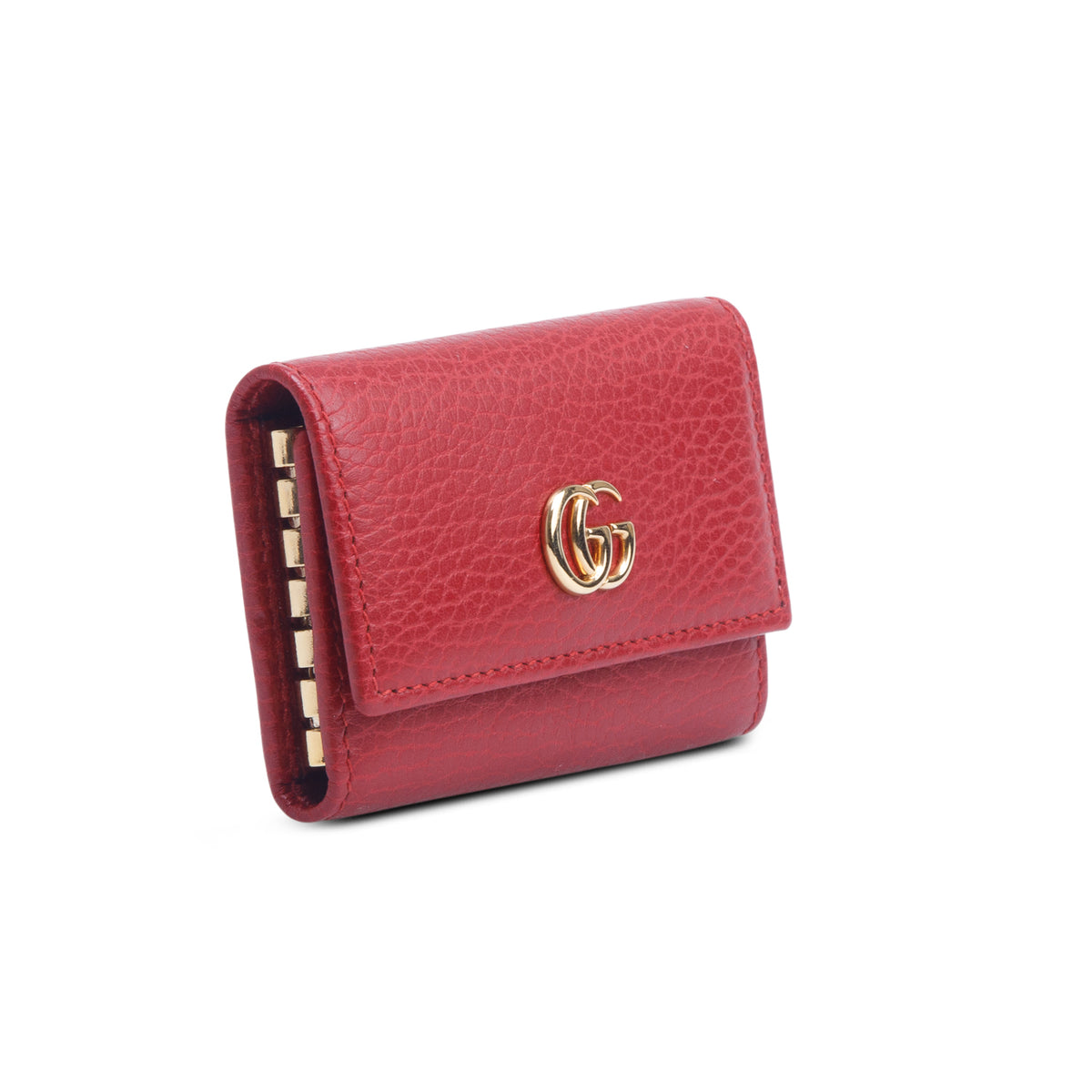 Gucci Red Leather GG Marmont 6 Key Case