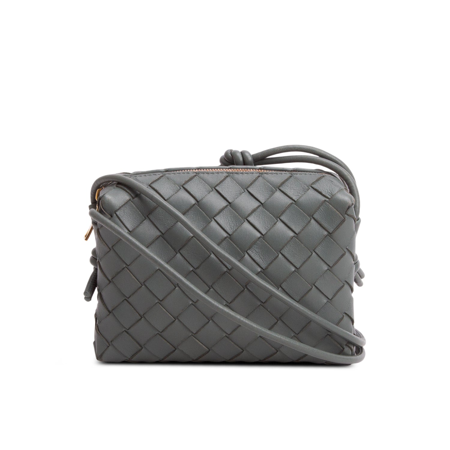 Bottega Veneta Grey Nappa Intrecciato Mini Loop Camera Bag