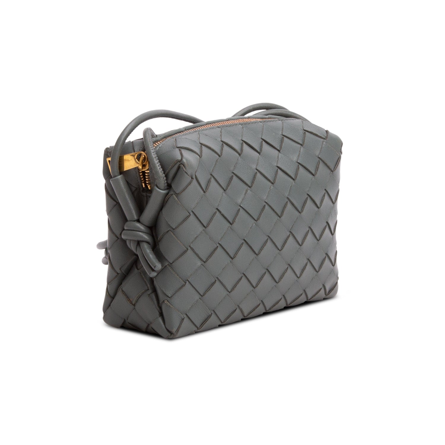 Bottega Veneta Grey Nappa Intrecciato Mini Loop Camera Bag