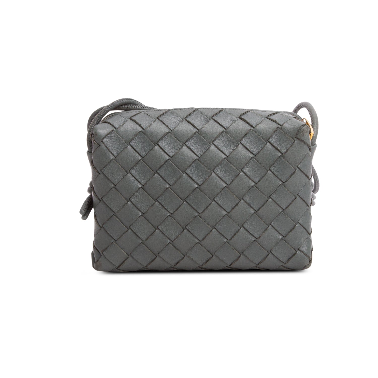 Bottega Veneta Grey Nappa Intrecciato Mini Loop Camera Bag