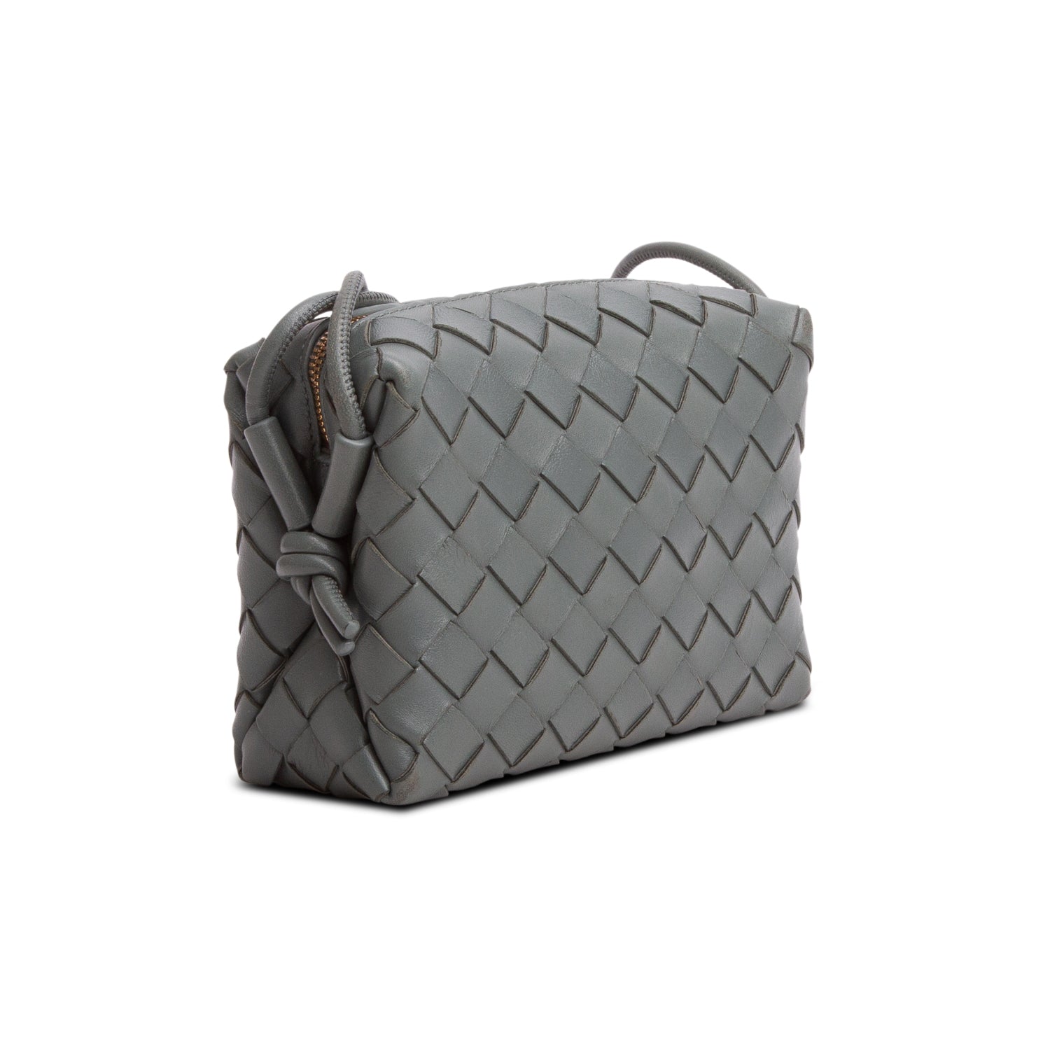 Bottega Veneta Grey Nappa Intrecciato Mini Loop Camera Bag